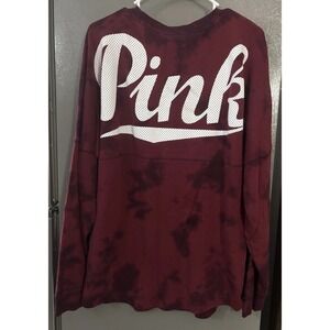 Victoria's Secret PINK Women's Large Sweatshirt Spirit Jersey Burgundy EUC